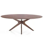 Mesa de Jantar Oval em Mdf com Estrutura de Madeira Maciça - Fulmine Viadurini