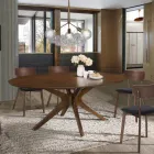 Mesa de Jantar Oval em Mdf com Estrutura de Madeira Maciça - Fulmine Viadurini