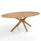 Mesa de Jantar Oval em Mdf com Estrutura de Madeira Maciça - Fulmine Viadurini