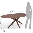 Mesa de Jantar Oval em Mdf com Estrutura de Madeira Maciça - Fulmine Viadurini