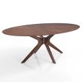 Mesa de Jantar Oval em Mdf com Estrutura de Madeira Maciça - Fulmine