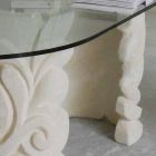 Mesa de jantar oval contemporânea e design moderno de cristal Aden Viadurini