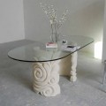 Mesa de jantar design clássico feito de pedra natural Vicenza Aden