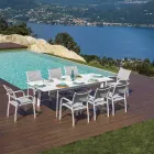 Mesa de jantar extensível para exterior até 240 cm em alumínio - Levanto Viadurini