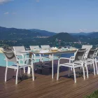 Mesa de jantar extensível para exterior até 240 cm em alumínio - Levanto Viadurini