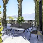 Mesa de jantar externa em alumínio pintado de branco ou antracite - Rápido Viadurini