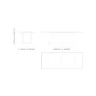 Mesa de jantar de jardim em madeira Iroko e grés fabricado na Itália - Bresson Viadurini