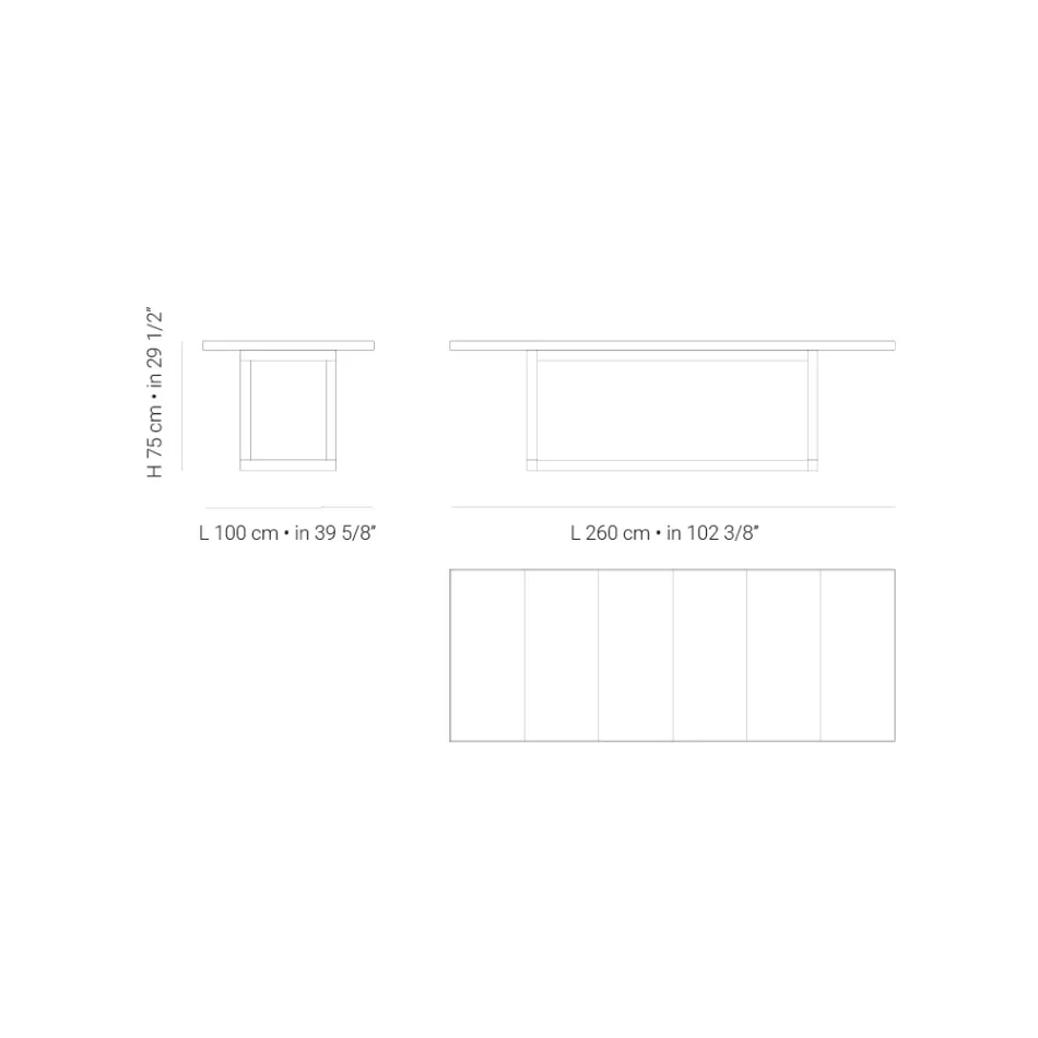 Mesa de jantar de jardim em madeira Iroko e grés fabricado na Itália - Bresson Viadurini