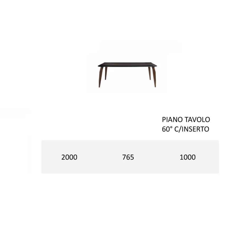 Tampo de mesa de jantar em Mdf com inserção superior Made in Italy - Abisso Viadurini