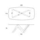 Tampo de vidro para mesa de jantar e pernas de poliuretano 2 tamanhos - Stalto Viadurini