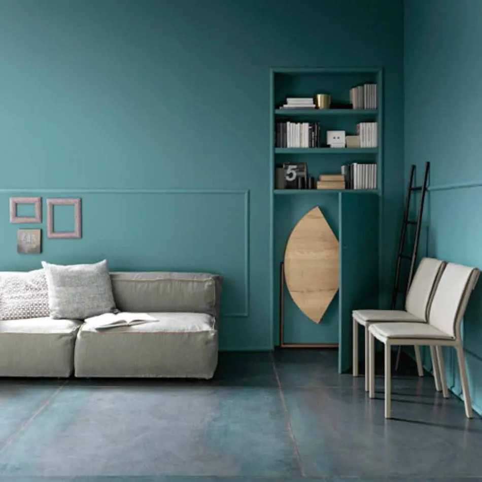 Mesa de Jantar Dobrável Moderna em Madeira e Metal Made in Italy - Menelao Viadurini