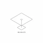 Mesa de jantar quadrada em vidro extraleve e metal fabricada na Itália - Dolce Viadurini