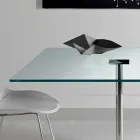 Mesa de jantar quadrada em vidro extraleve e metal fabricada na Itália - Dolce Viadurini