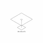 Mesa de jantar quadrada em vidro extraleve e metal fabricada na Itália - Dolce Viadurini