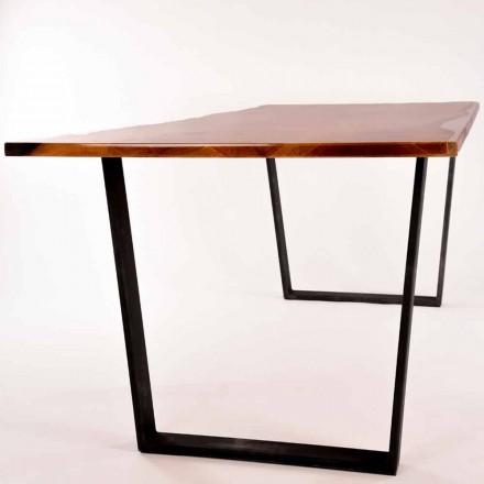 Mesa de jantar de madeira retangular design Rino made in Italy Viadurini