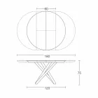Mesa de jantar extensível redonda com tampo de madeira Made in Italy - Crodino Viadurini