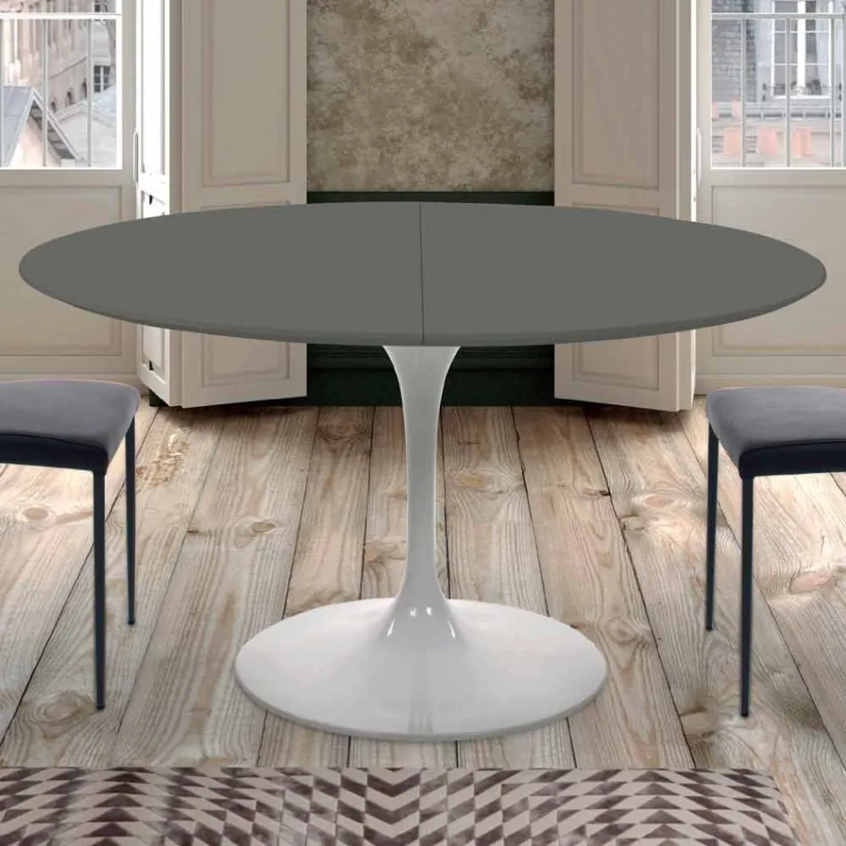 Mesa de Jantar Redonda Extensível até 170 cm Fabricado na Itália - Dólares Viadurini