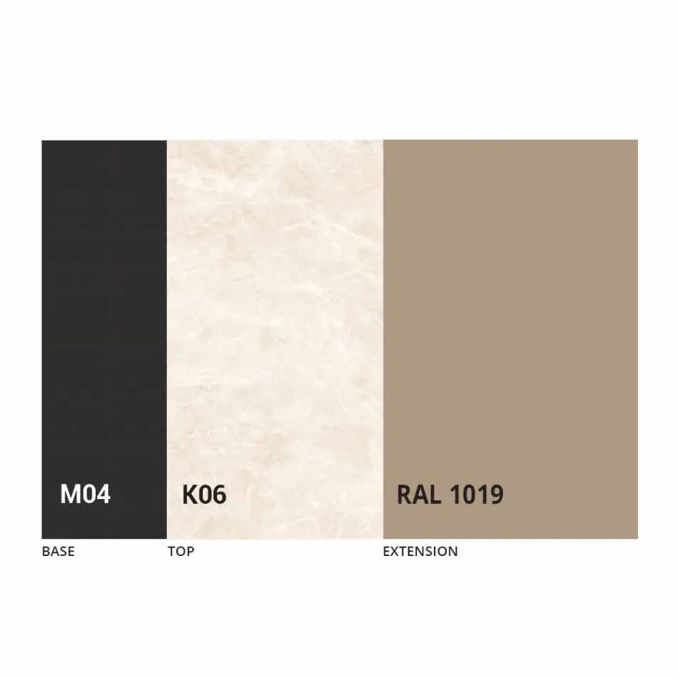 Mesa Redonda Extensível de Jantar em Laminam Ceramic Made in Italy - Lupetto Viadurini