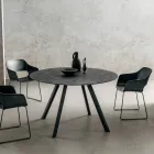 Mesa de jantar redonda com tampo em HPL em camadas Made in Italy - Lingotto Viadurini