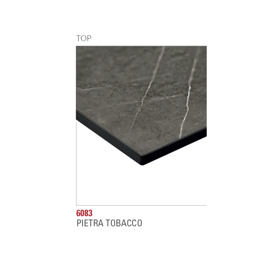 Mesa de jantar redonda com tampo em HPL em camadas Made in Italy - Lingotto Viadurini