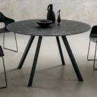 Mesa de jantar redonda com tampo em HPL em camadas Made in Italy - Lingotto Viadurini