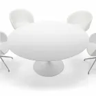 Mesa de Jantar Redonda com Tampo Laminado Made in Italy – Dólares Viadurini