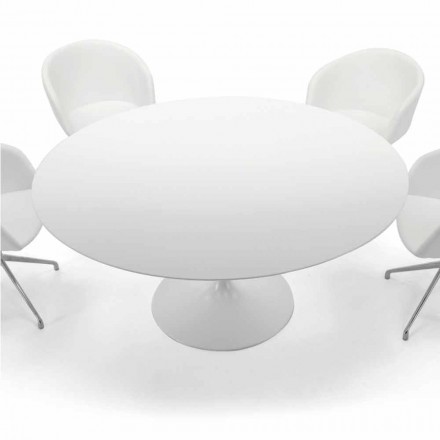 Mesa de Jantar Redonda com Tampo Laminado Made in Italy – Dólares Viadurini