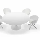 Mesa de Jantar Redonda com Tampo Laminado Made in Italy – Dólares Viadurini