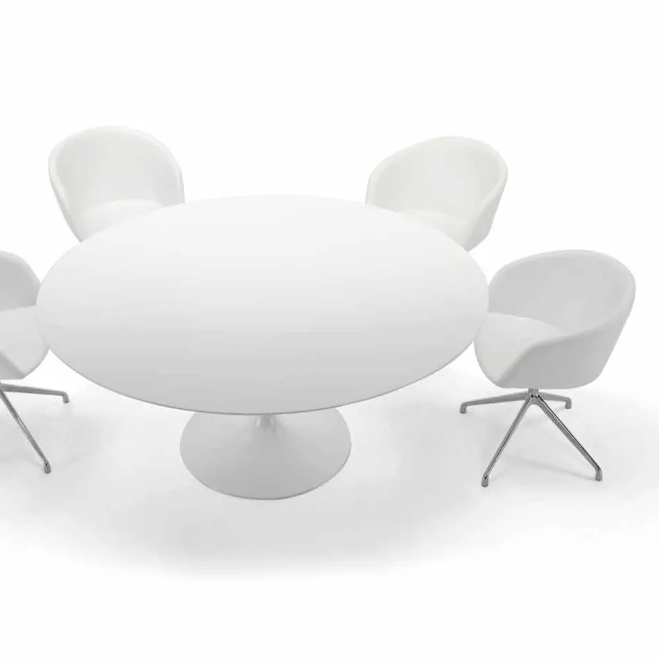 Mesa de Jantar Redonda com Tampo Laminado Made in Italy – Dólares Viadurini