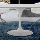 Mesa de Jantar Redonda com Tampo Laminado Made in Italy – Dólares Viadurini