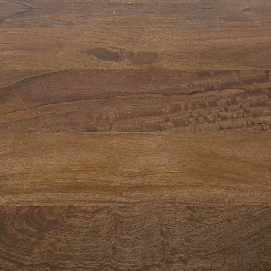 Mesa Redonda de Jantar Homemotion com Tampo em Madeira Mango - Rondolo Viadurini