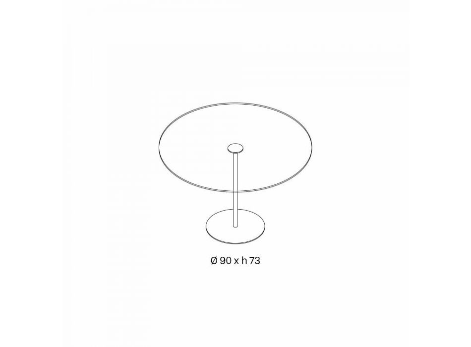 Mesa de jantar redonda com tampo de vidro extraleve fabricada na Itália - Dolce Viadurini