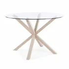 Mesa de Jantar Redonda Homemotion com Tampo de Vidro Temperado - Denda Viadurini