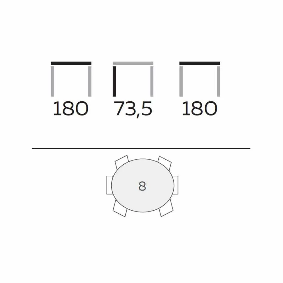Mesa de Jantar Redonda Design em Grés Polido e Madeira Made in Italy - Madame Viadurini