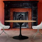 Mesa de Jantar Redonda em Laminado HPL e Alumínio Fabricado na Itália - Dólares Viadurini