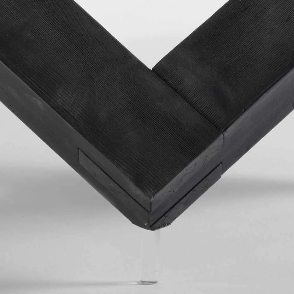 Mesa de jantar de madeira redonda com tampo de vidro Bao, design moderno Viadurini