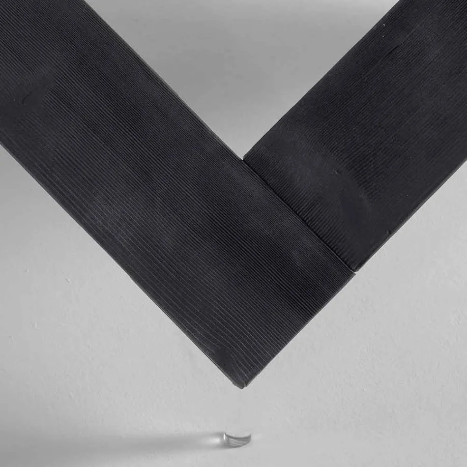 Mesa de jantar de madeira redonda com tampo de vidro Bao, design moderno Viadurini