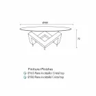 Mesa de jantar de madeira redonda com tampo de vidro Bao, design moderno Viadurini