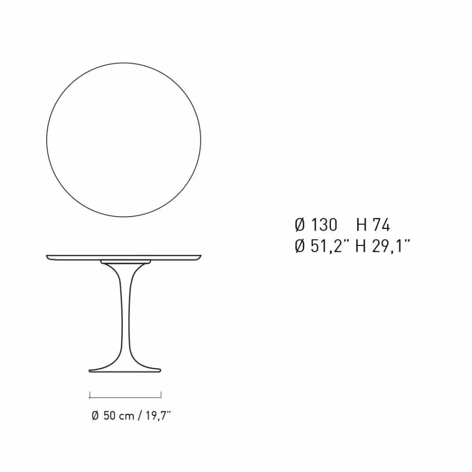 Mesa de Jantar Redonda em Mármore e Alumínio Pintado Made in Italy - Excelente Viadurini