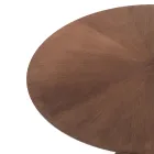 Mesa de Jantar Redonda em Mdf Folheada e Madeira Maciça - Fulmine Viadurini