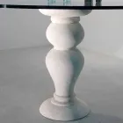 Mesa de jantar redonda em pedra e cristal Édipo, design clássico Viadurini