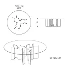 Mesa de jantar redonda em vidro extra claro ou fumê fabricado na Itália - Thommy Viadurini