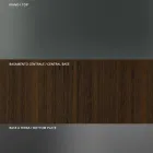 Mesa de jantar redonda em vidro fumê com base em madeira Made in Italy - Rondo Viadurini