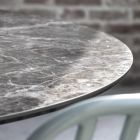 Mesa de jantar redonda em vitrocerâmica e metal Made in Italy - Alfero Viadurini