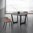 Mesa de jantar redonda de metal e laminado Hpl Made in Italy - Bastiano Viadurini