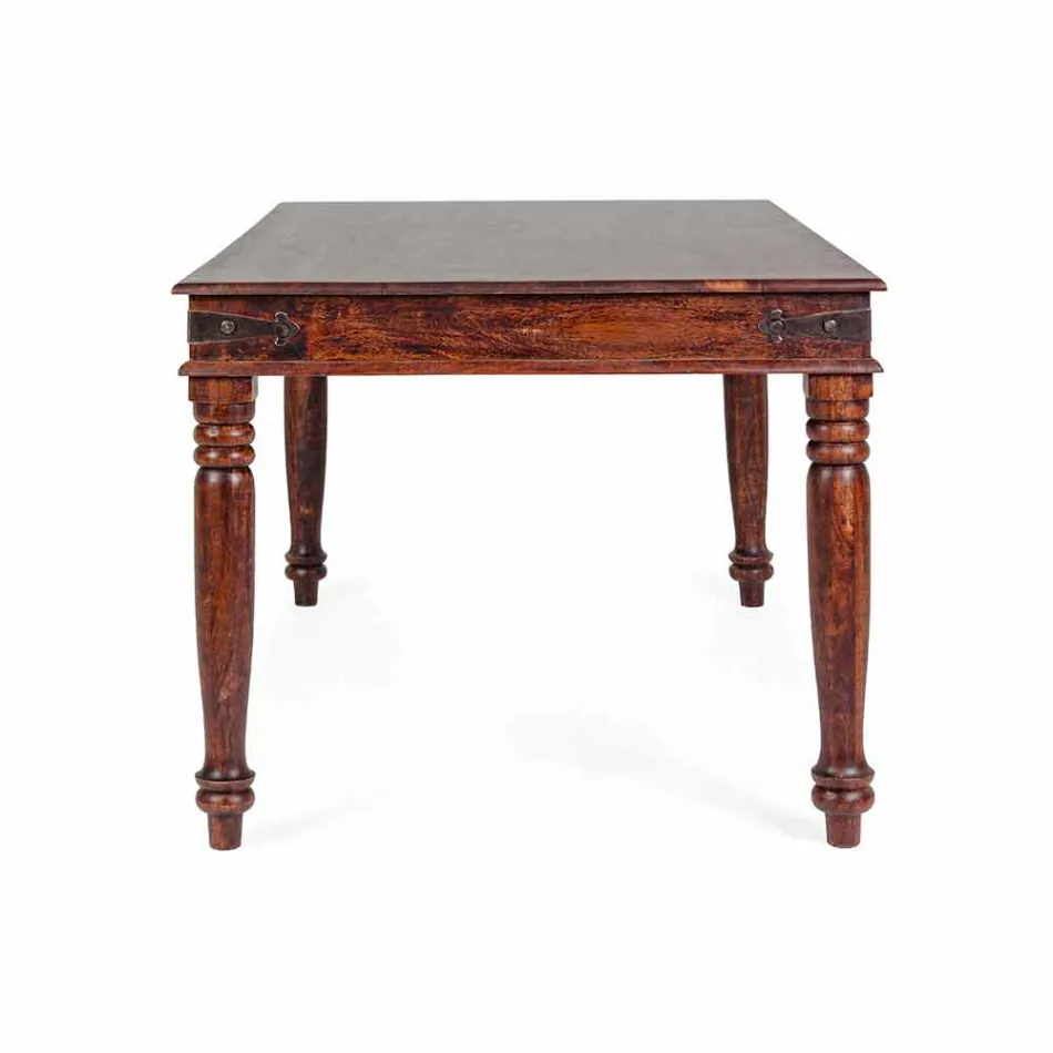 Mesa de Jantar Classic Style em Madeira Maciça de Acácia Homemotion - Pitta Viadurini