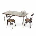Mesa de Jantar Estilo Industrial com Tampo em Mdf e Vidro Homemotion - Brasil Viadurini