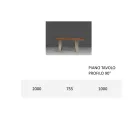 Estrutura da Mesa de Jantar em Ferro e Madeira Maciça Made in Italy - Romino Viadurini