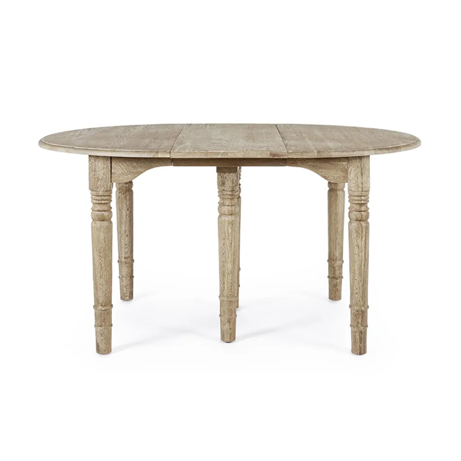 Mesa de Jantar Redonda Extensível até 272 cm em Madeira Homemotion - Guglio Viadurini