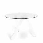 Mesa de jantar redonda com tampo de vidro em Adam, design moderno Viadurini